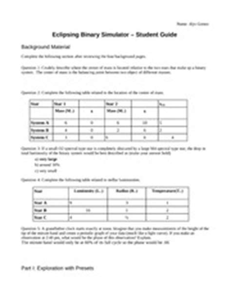 eclipsing binary simulator student guide answers Kindle Editon