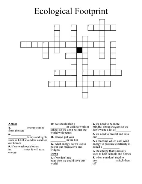 ecological footprint curriculum unit crossword puzzle answers PDF