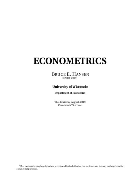 econometrics solution manual bruce hansen pdf PDF
