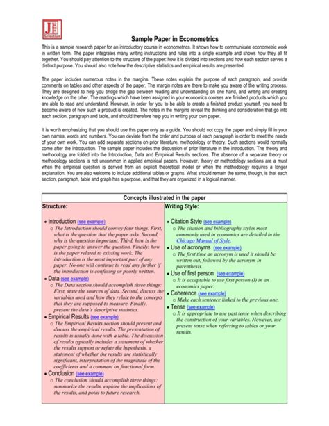 econometrics term paper sample PDF