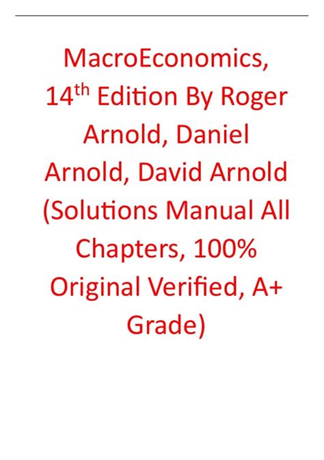 economics roger arnold solution manual Reader