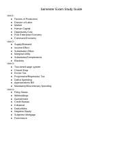 economics semester exam study guide PDF