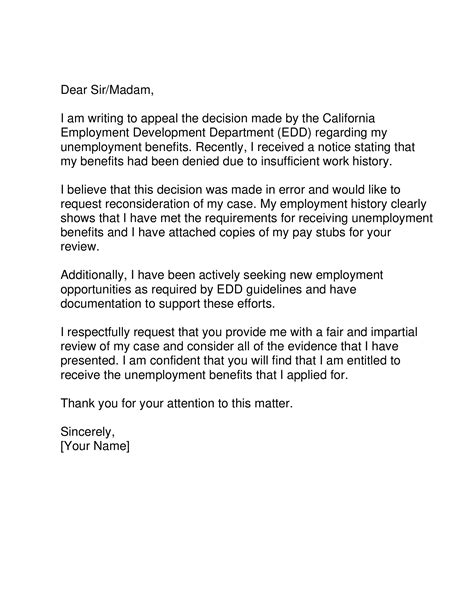 edd board appeal letter example Reader