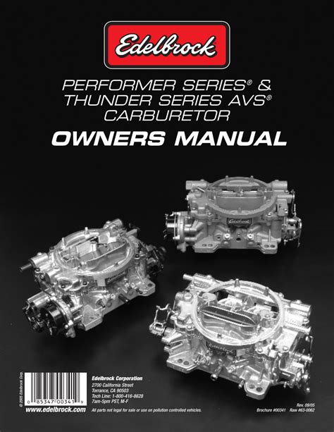 edelbrock avs carburetor service owners manual Doc