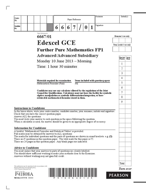 edexcel fp1 june 2013 unofficial paper Reader