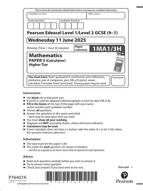 edexcel gcse churchill maths paper 3c Doc