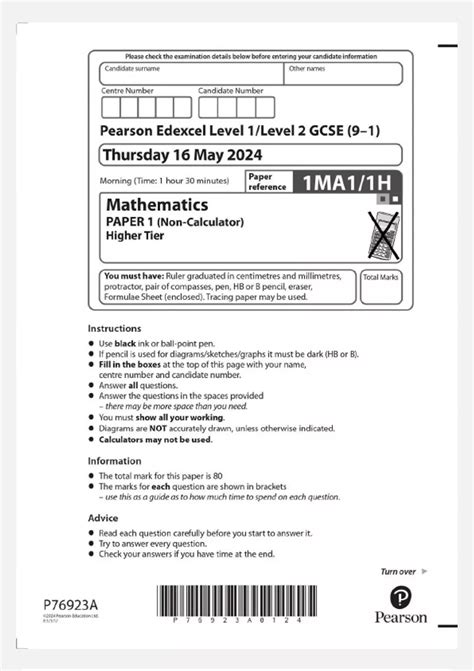 edexcel gcse maths specimen paper 3 mark scheme Reader