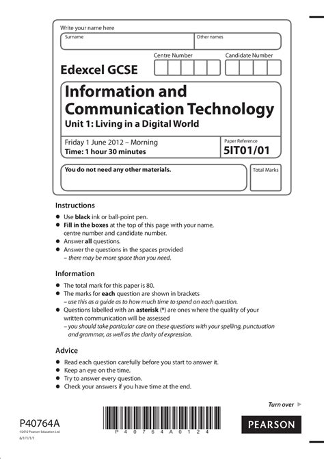 edexcel past papers 2012 year 9 PDF