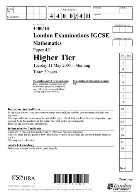 edexcel-igcse-paper-4h-maths-may-2012-mark-scheme Ebook Kindle Editon