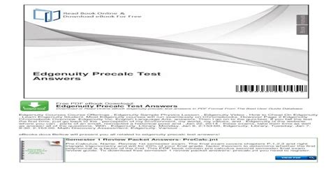 edgenuity test answers pre calc b Doc