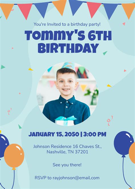 Editable Birthday Invite Template