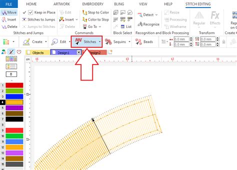 editing stitches on smart stitch machine