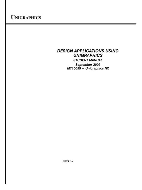 eds unigraphics nx student manual PDF