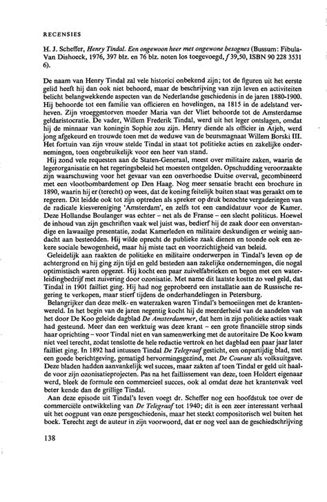 een ongewoon heer met ongewone besognes tindal biografie PDF