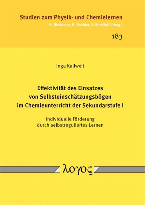 effektivit t selbsteinsch tzungsb gen chemieunterricht sekundarstufe selbstreguliertes Kindle Editon