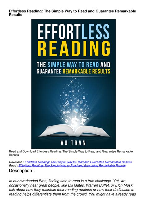 effortless reading the simple way to read and guarantee remarkable results Epub