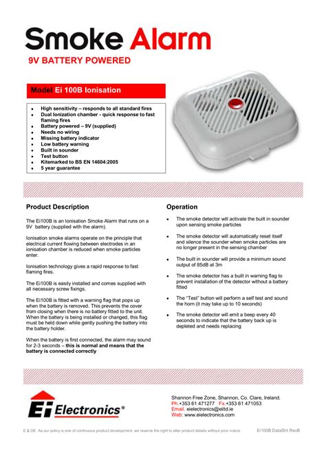 ei smoke alarm manual Epub