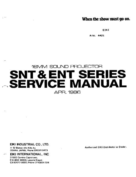 eiki snt ent series user guide Reader