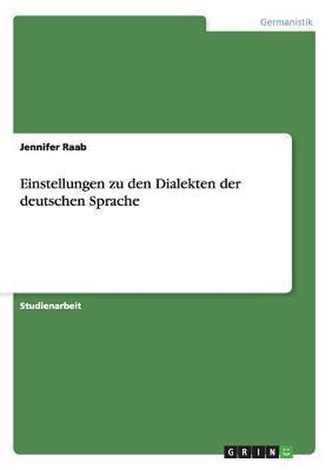 einstellungen den dialekten deutschen sprache PDF