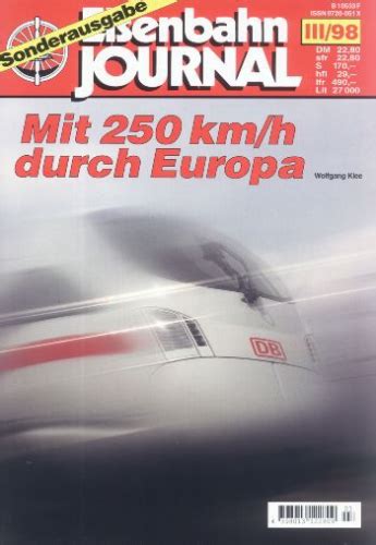 eisenbahn journal sonderausgabe iii 98 mit 250kmh durch europa Doc