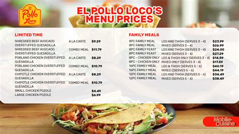 el pollo loco menu prices