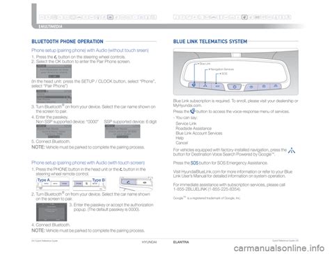 elantra bluetooth quick reference guide Doc
