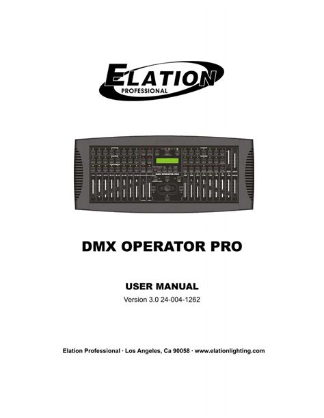 elation professional dmx operator 192 manual Reader