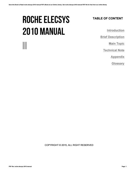 elecsys 2010 manual pdf Epub