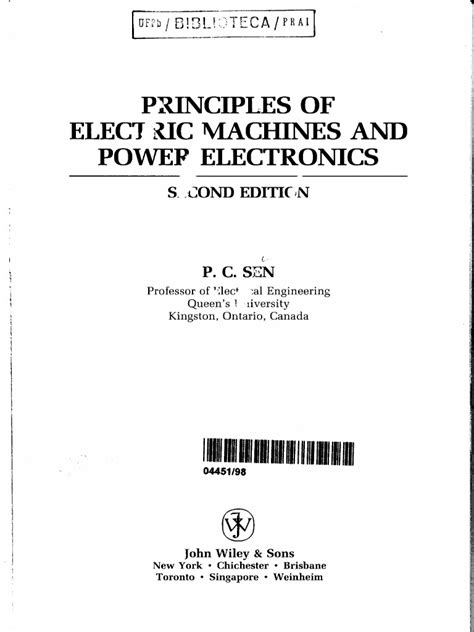 electric machines p c sen solution manual Kindle Editon