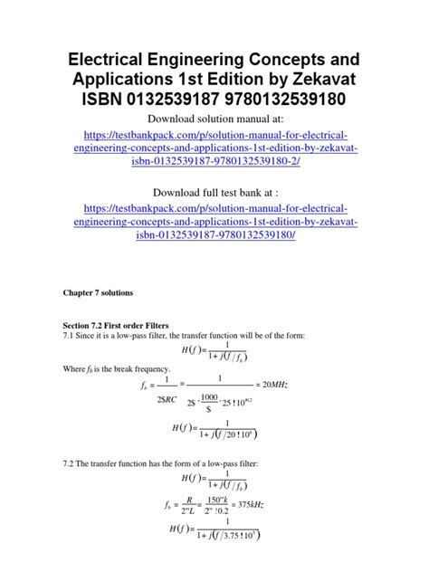 electrical engineering concepts and applications solutions zekavat Epub