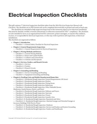 electrical inspection checklists jones bartlett learning Doc