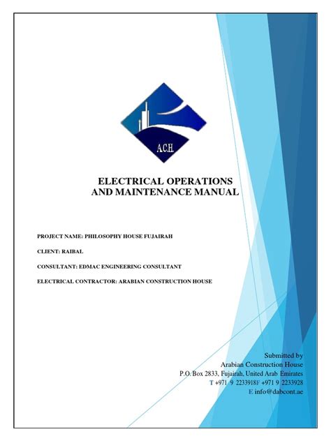 electrical operation and maintenance manual pdf Kindle Editon