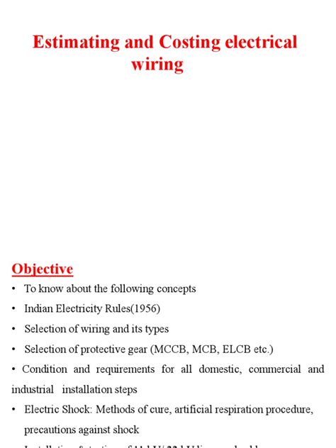 electrical wiring estimating costing software PDF