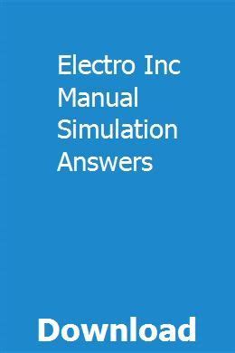 electro inc manual simulation answers general PDF