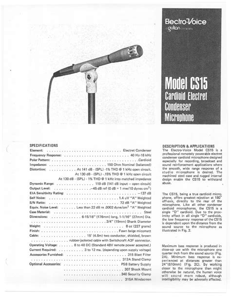 electro voice cs15p user guide Reader