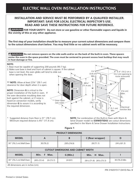 electrolux double wall oven installation manual Kindle Editon