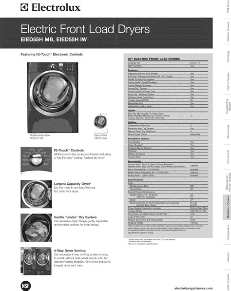 electrolux dryer owners manual Doc