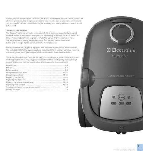 electrolux oxygen owners manual Kindle Editon