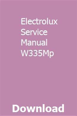 electrolux service manual w335mp PDF