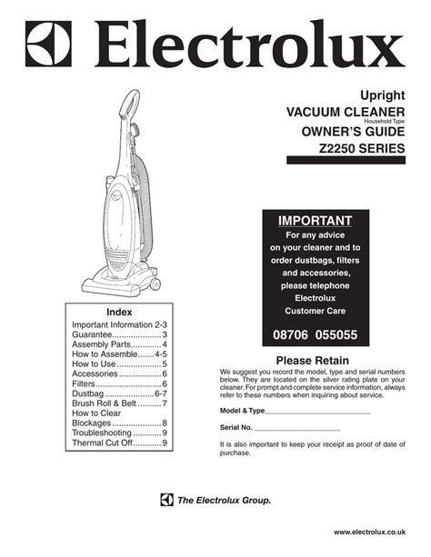 electrolux vacuum cleaner user manual Reader
