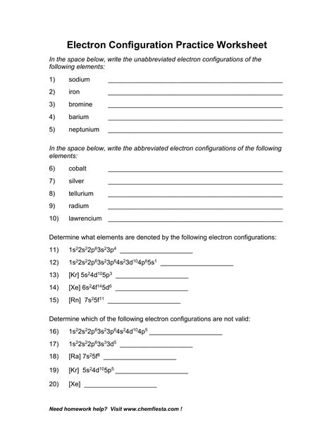 electron configuration test and answer Doc