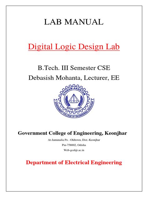 electronic circuits logic design lab manual pdf Reader