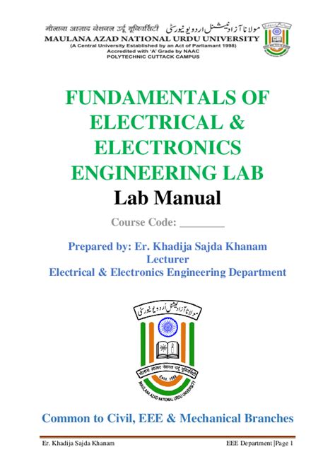 electronics engineering lab manual PDF