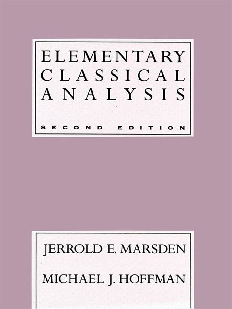 elementary classical analysis solutions marsden hoffman Reader