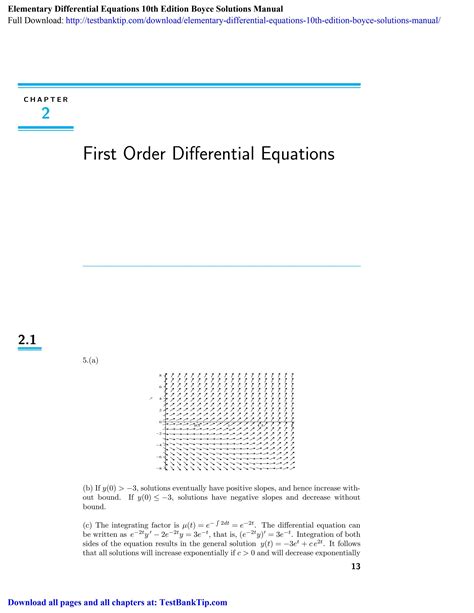 elementary differential equations 10th edition solutions PDF
