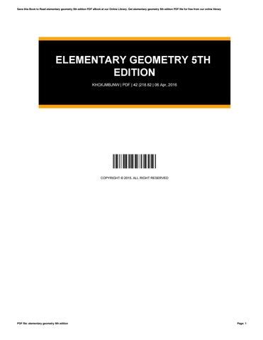 elementary geometry 5th edition Ebook Kindle Editon