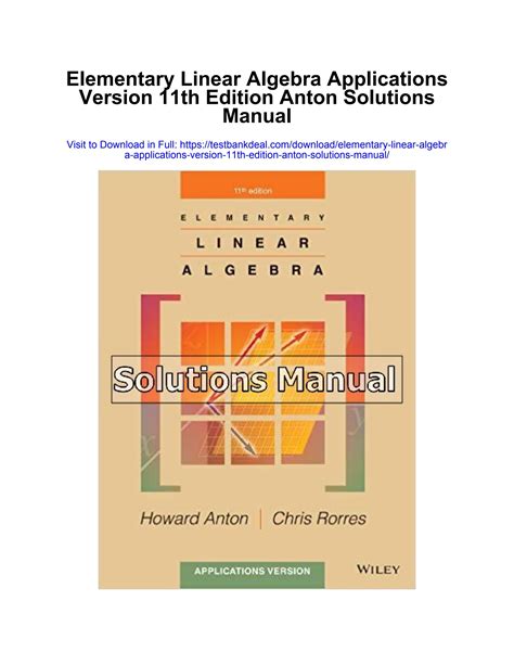 elementary linear algebra 6th edition solutions manual PDF