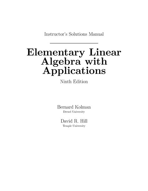 elementary linear algebra 9th edition solution manual Reader