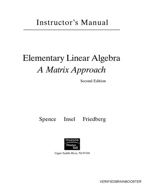 elementary linear algebra a matrix approach 2nd edition solutions manual PDF