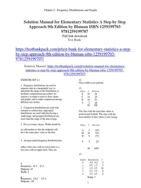 elementary statistics 9th edition bluman solution manual Doc